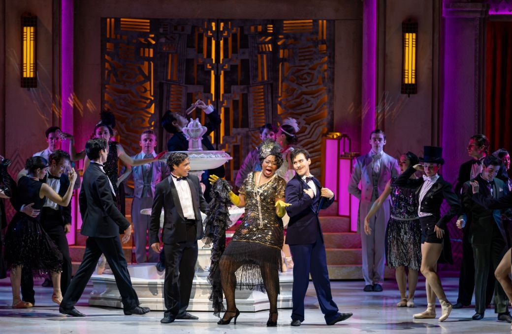 Guest artist Eboni Fondren with Elliott Rogers and Cameron Thomas in <i>The Great Gatsby</i> &copy; Brett Pruitt &amp; East Market Studios