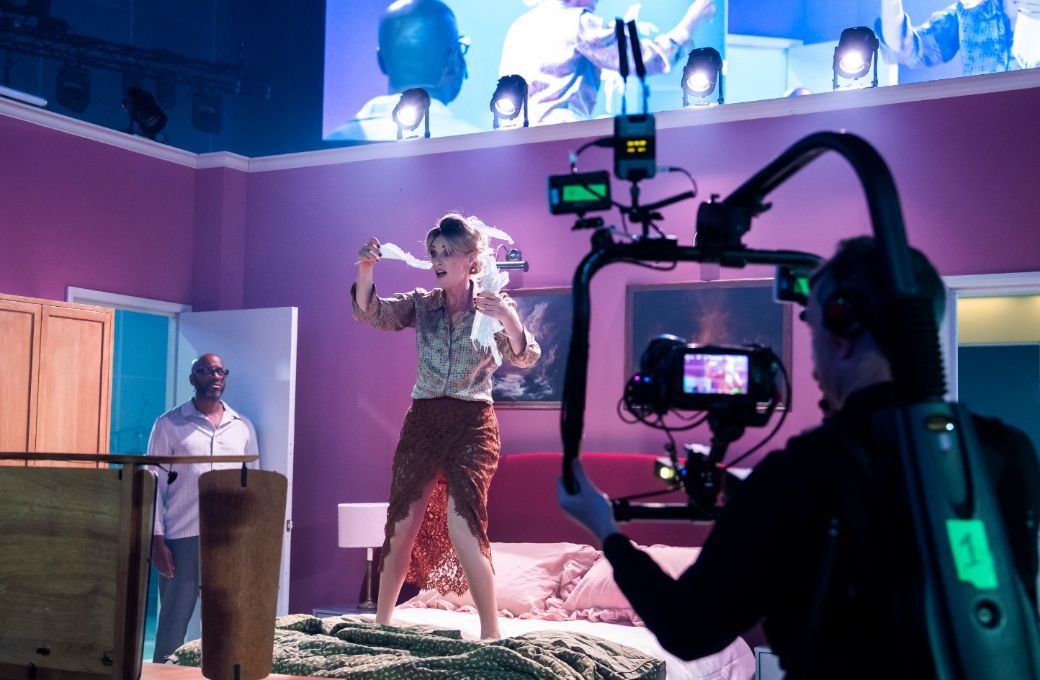 Allison Cook (Mrs XE) and Rodney Earl Clarke (Mr XE) in <i>Angel&rsquo;s Bone</i> &copy; Tristram Kenton