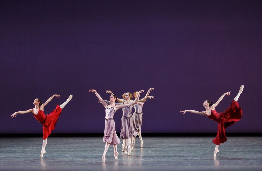 Kloe Walker and Mira Nadon with the Company in Tiler Peck&rsquo;s <i>Symphonie Espagnole</i> &copy; Erin Baiano