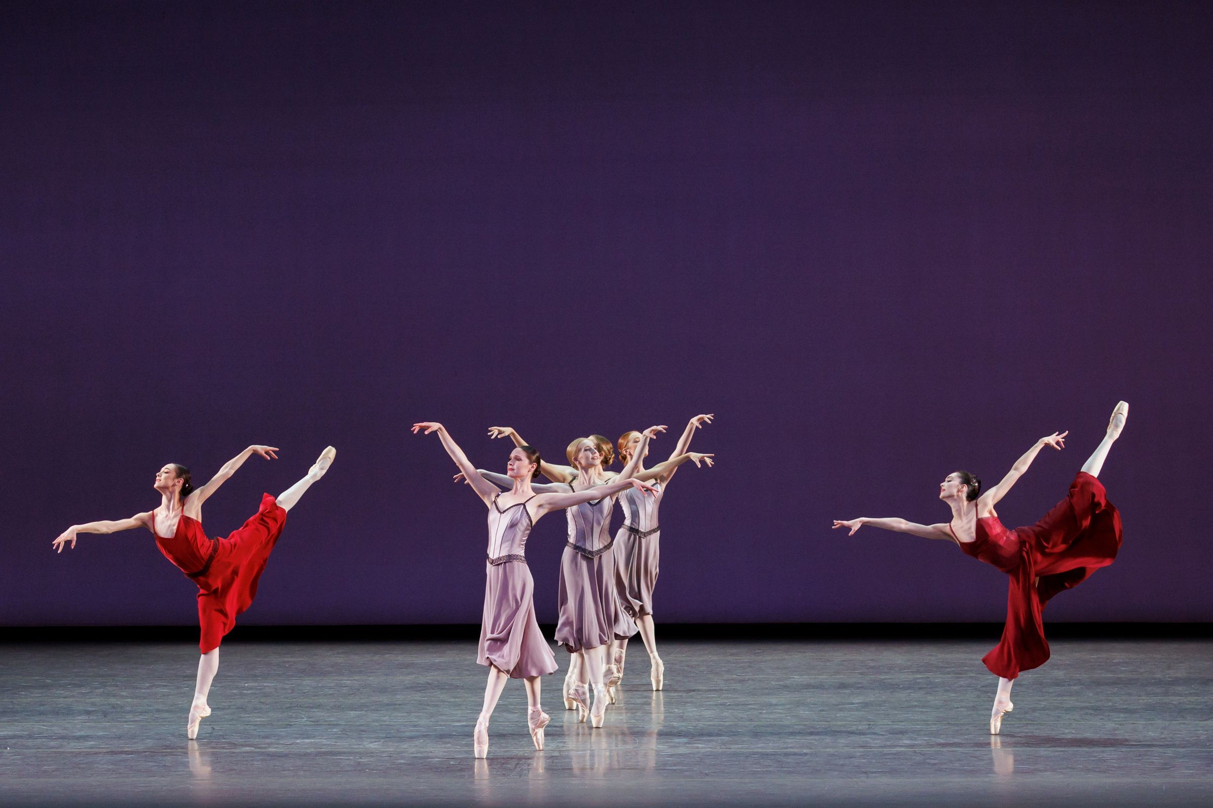 Kloe Walker and Mira Nadon with the Company in Tiler Peck’s <i>Symphonie Espagnole</i> &copy; Erin Baiano
