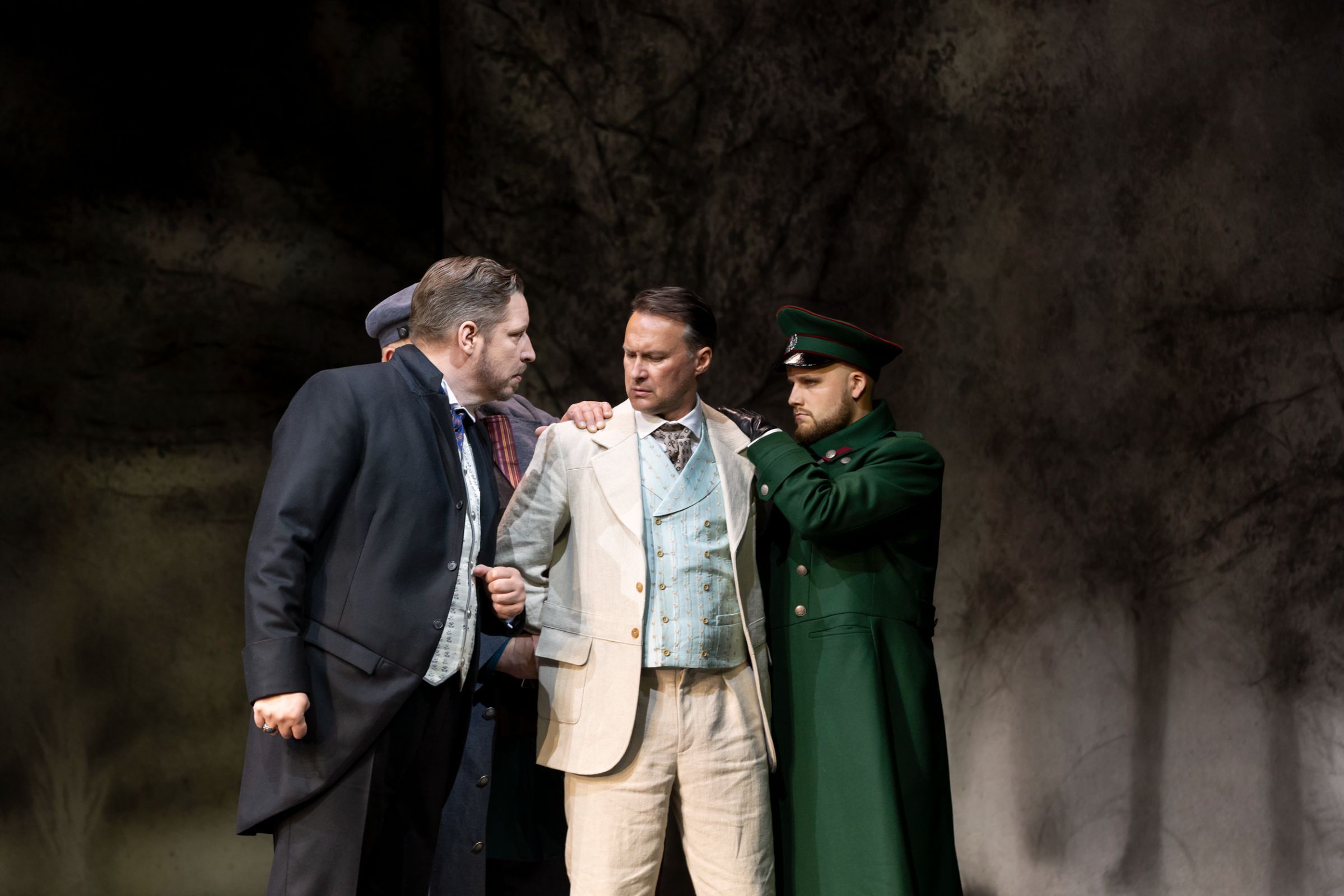 Mika Kares (René), Edgaras Montvidas (Vaudémont) and Tuomas Miettola (Alméric) &copy; Emma Suominen