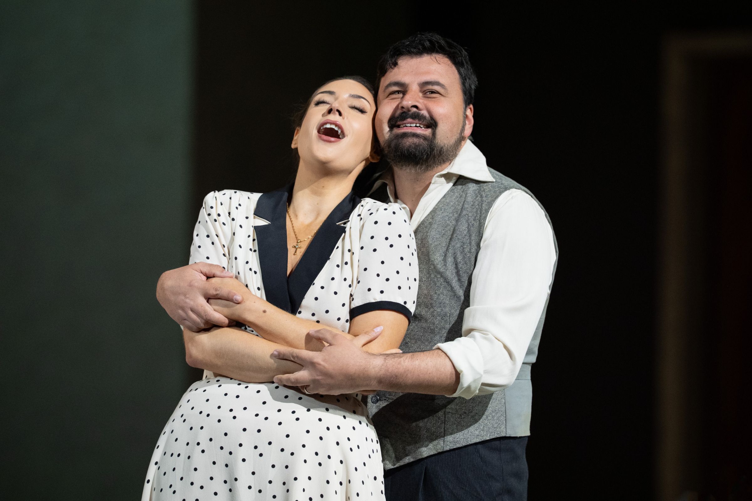 Caitlin Gotimer (Tosca) and Matteo Lippi (Cavaradossi) &copy; Glyndebourne Productions Ltd | Richard Hubert Smith