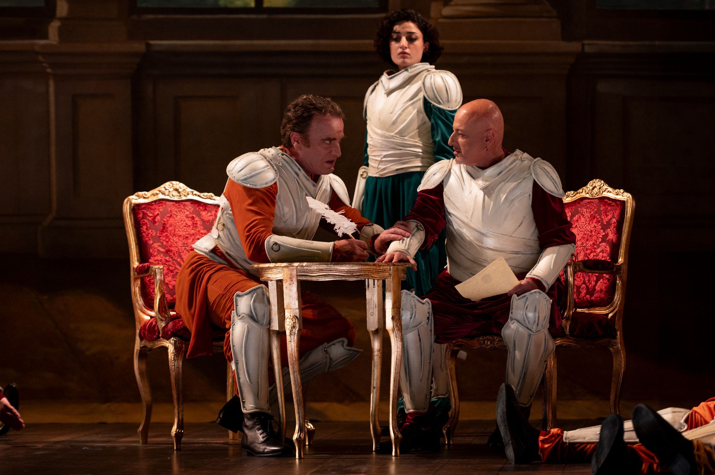 Luca Tittoto (Orbazzano), Ekaterine Buachidze (Isaura) and Antonino Siragusa (Argirio) © Fabrizio Sansoni | Teatro dell'Opera di Roma
