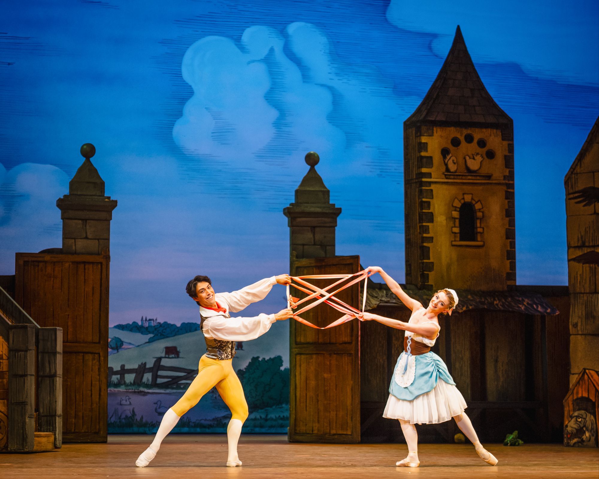Luca Acri as Colas and Anna Rose O’Sullivan as Lise in <i>La Fille mal gardée</i> &copy; RBO 2026. Photographed by Andrej Uspenski