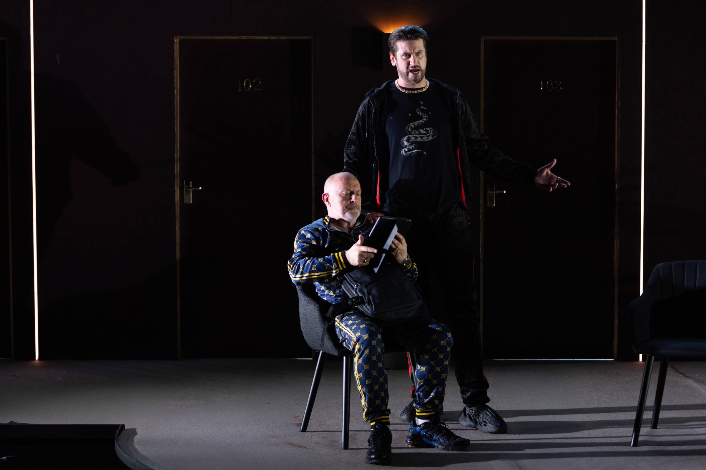 Andrew Murphy (Leporello) and Jolyon Loy (Don Giovanni) &copy; Frances Marshall