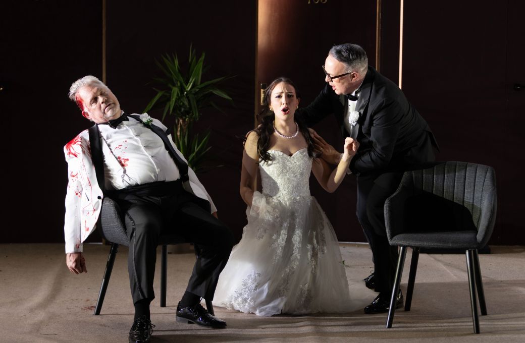 Valerian Ruminski (Commendatore), Amy N&iacute; Fhearraigh (Donna Anna) and Gavan Ring (Don Ottavio) &copy; Frances Marshall