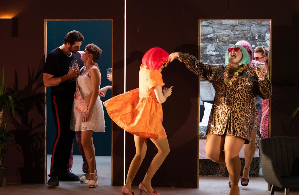 Jolyon Loy (Don Giovanni), Aimee Kearney (Zerlina) and ensemble &copy; Frances Marshall