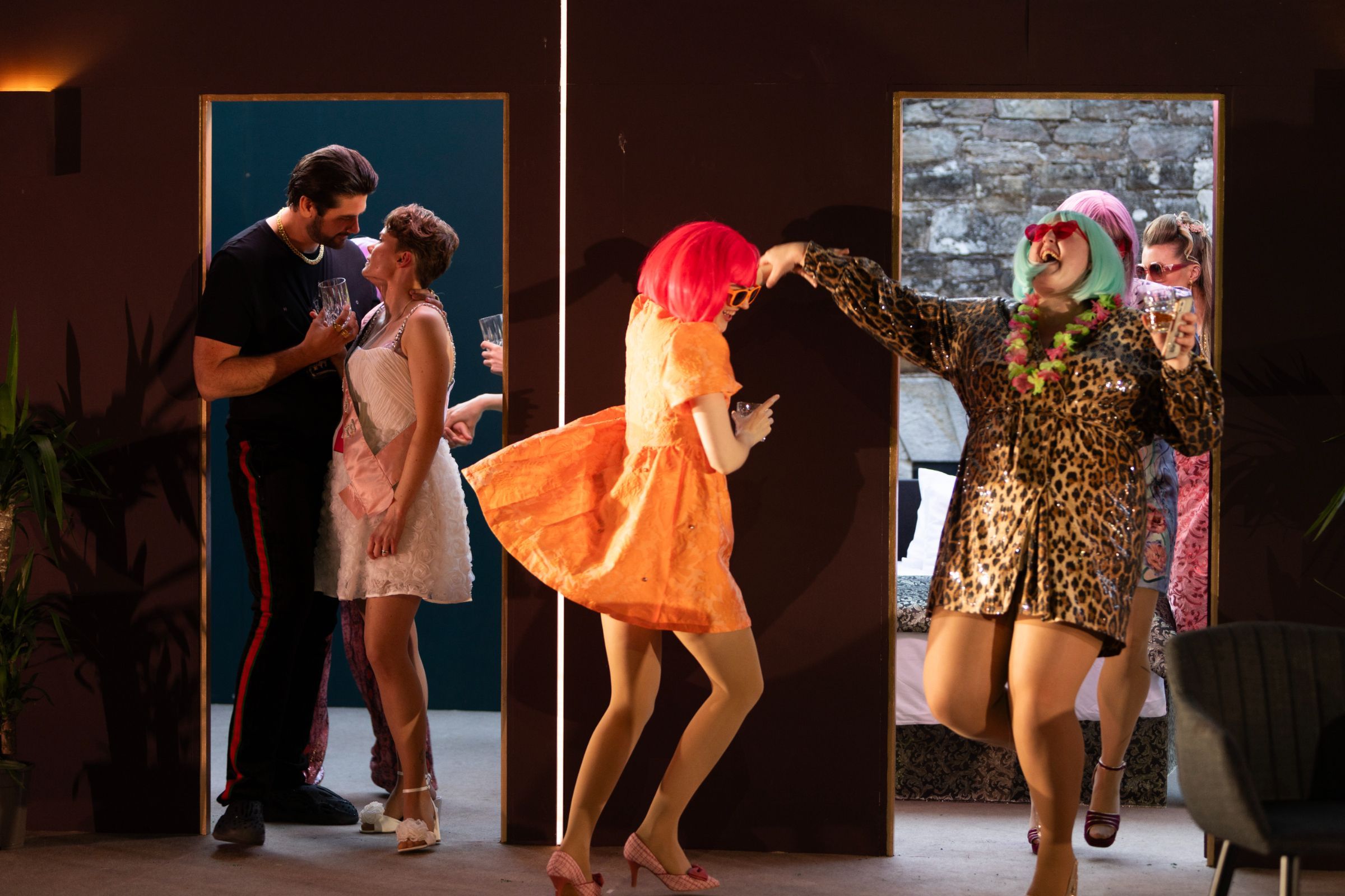 Jolyon Loy (Don Giovanni), Aimee Kearney (Zerlina) and ensemble &copy; Frances Marshall