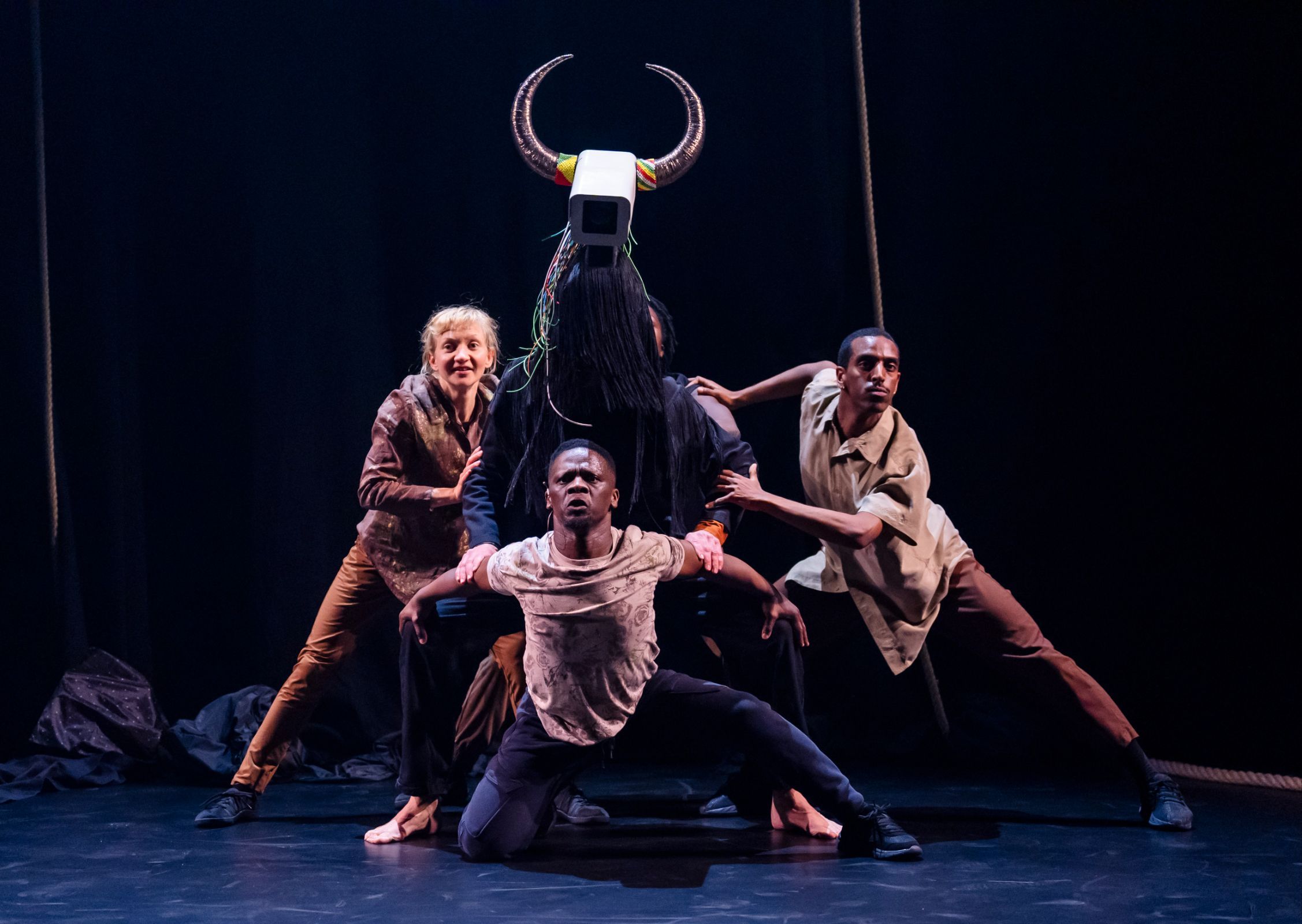 Teele Uustani, Xolisile Bongwana, Simon Palmer and Natnael Dawit in <i>Return to the Forest</i> &copy; Tristram Kenton