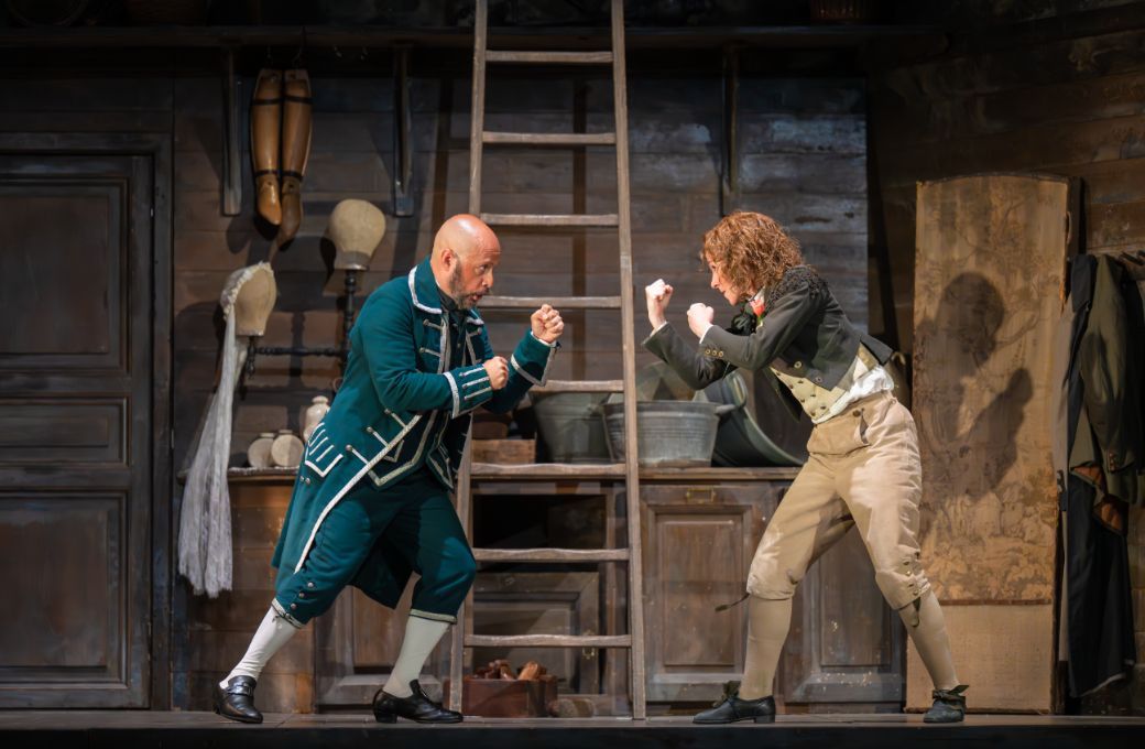 Alex Esposito (Figaro) and Svetlina Stoyanova (Cherubino) © RBO | Mihaela Bodlovic