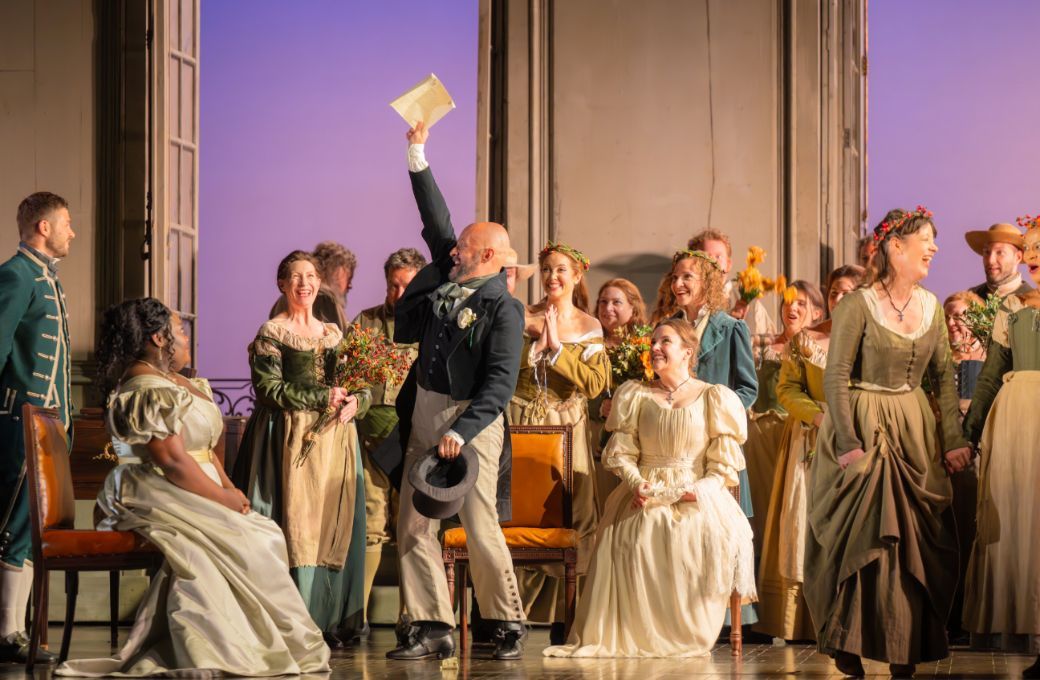 Masabane Cecilia Rangwanasha (Countess), Alex Esposito (Figaro), Louise Alder (Susanna) and ensemble © RBO | Mihaela Bodlovic