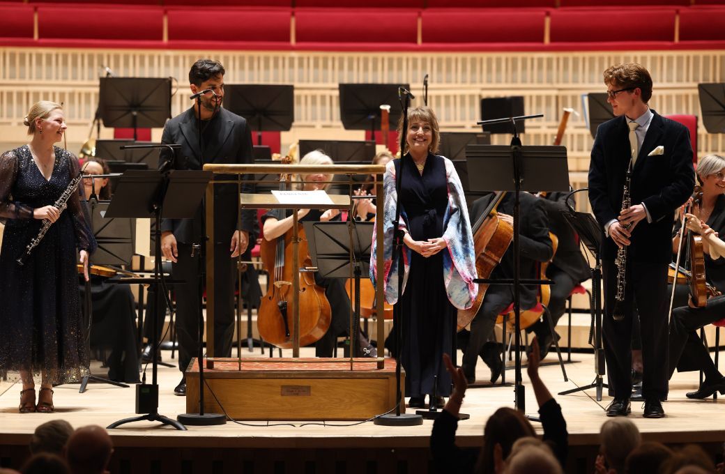Roxanna Panufnick with Helena Mackie, Drake Gritton and Domingo Hindoyan &copy; Gareth Jones