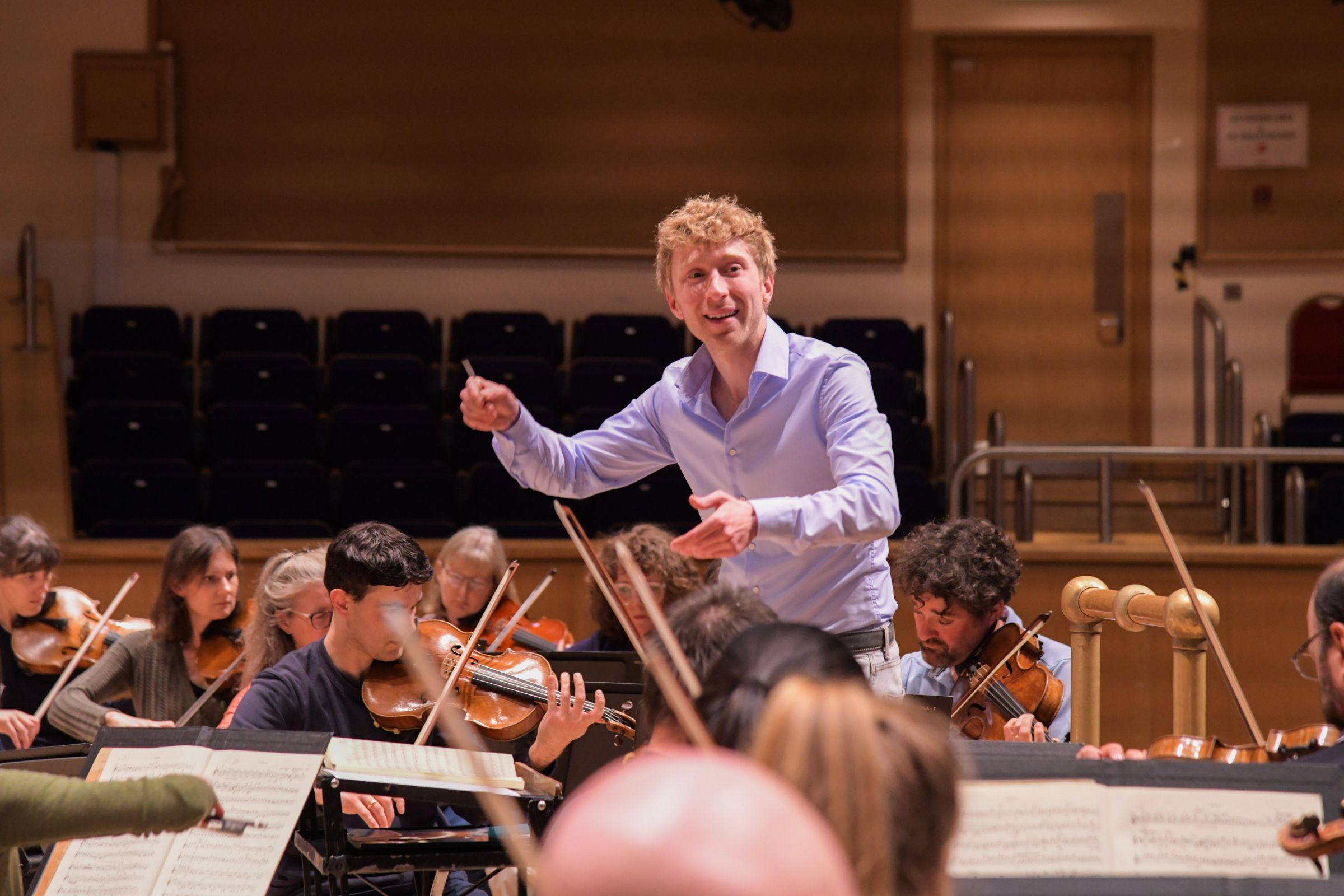 Patrick Hahn rehearses the Royal Scottish National Orchestra &copy; RSNO | Clara Cowen