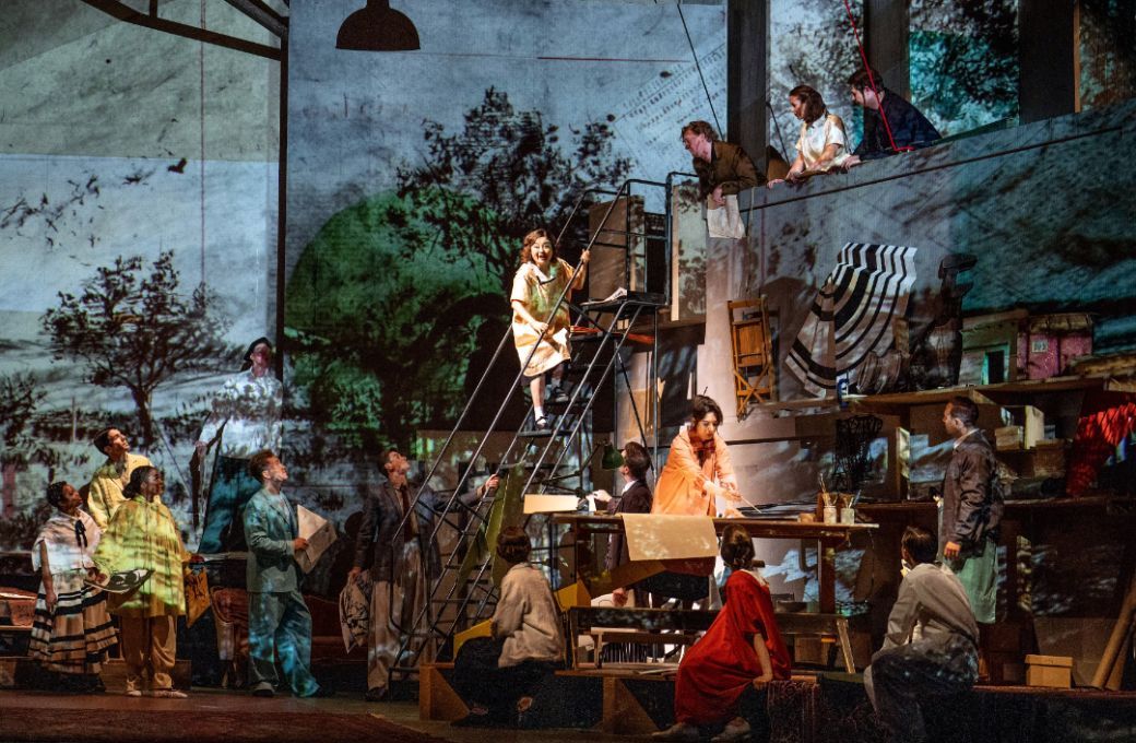 Henna Mun (Ninfa), Francesca Aspromonte (La Musica/Euridice) and Kieron-Connor Valentine (Shepherd) &copy; Glyndebourne Productions Ltd | Photo: Richard Hubert Smith