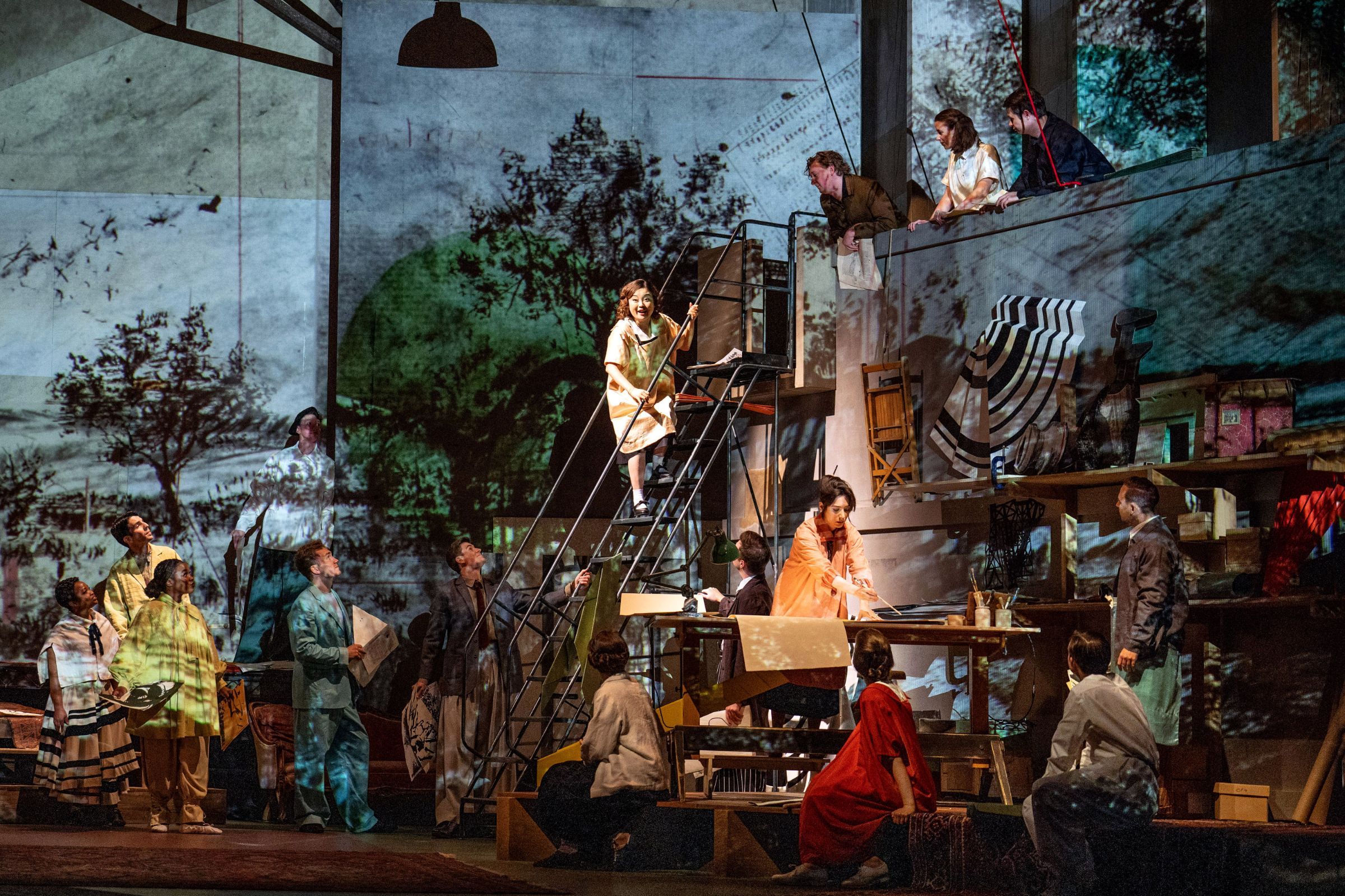 Henna Mun (Ninfa), Francesca Aspromonte (La Musica/Euridice) and Kieron-Connor Valentine (Shepherd) &copy; Glyndebourne Productions Ltd | Photo: Richard Hubert Smith
