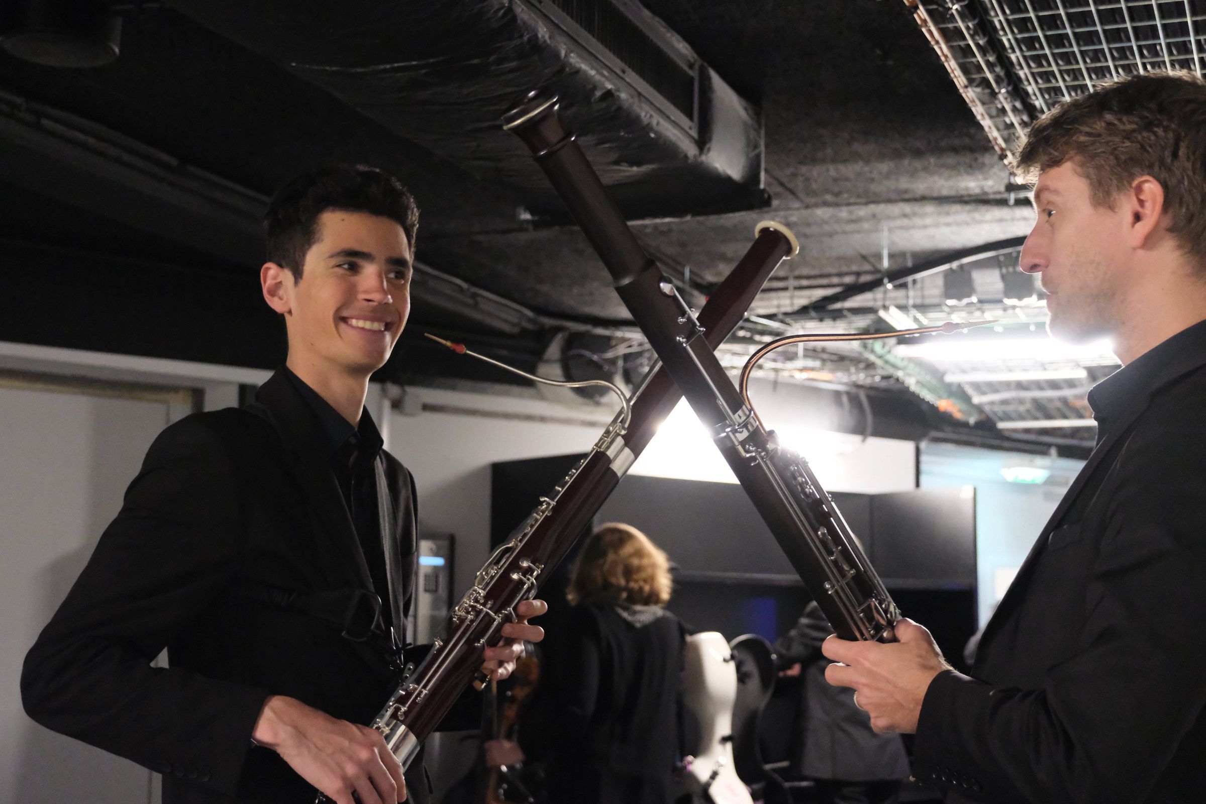 Elektra’s bassoonists backstage at the Philharmonie &copy; Rémi Monti / Bachtrack