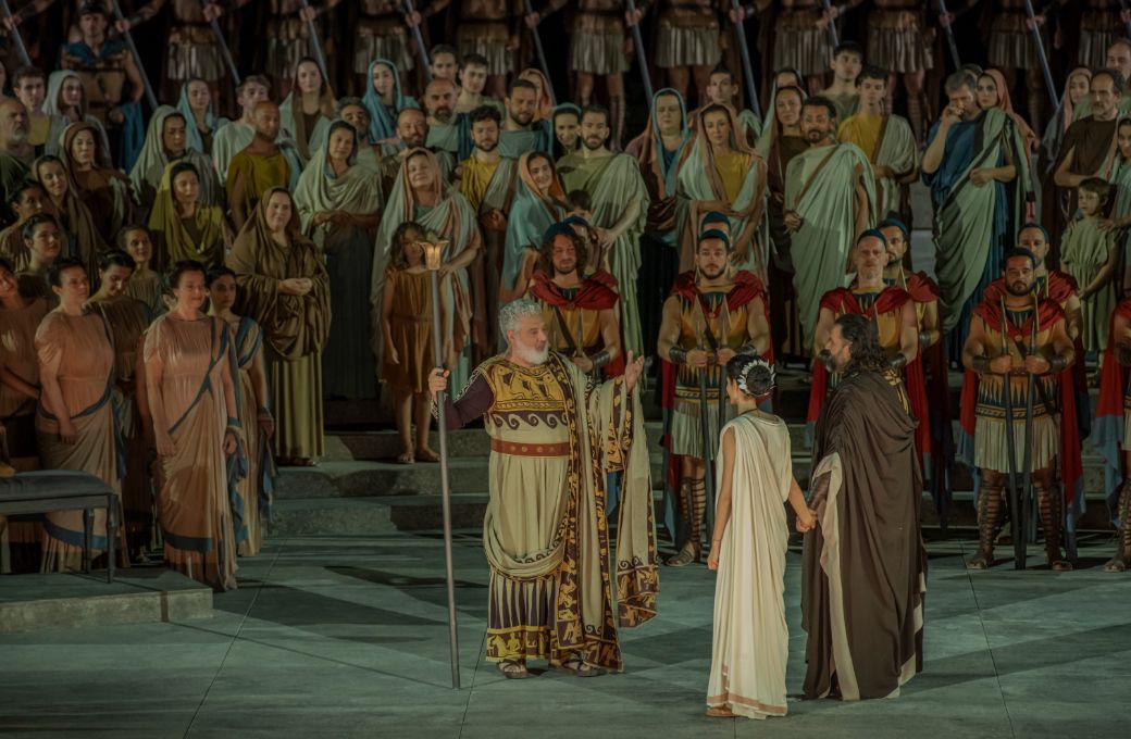 Tassis Christoyannis (Creon), Danae Kontora (Glauce) and Jean-François Borras (Jason) © A. Simopoulos