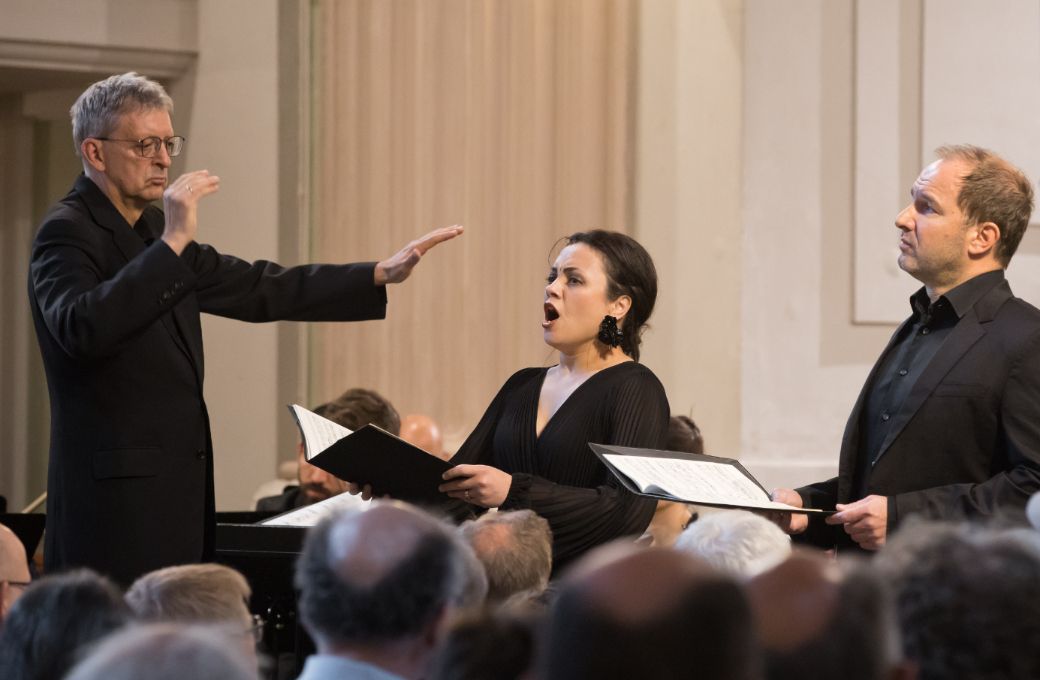 Gaechinger Cantorey mit Hans-Christoph Rademann, Katharina Konradi und Tobias Berndt &copy; Bachfest Leipzig | Gert Mothes