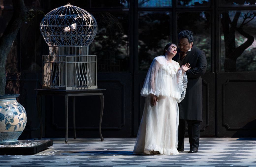 Ermonela Jaho (Violetta) and Amartuvshin Enkhbat (Germont) © Fabrizio Sansoni | Teatro dell'Opera di Roma