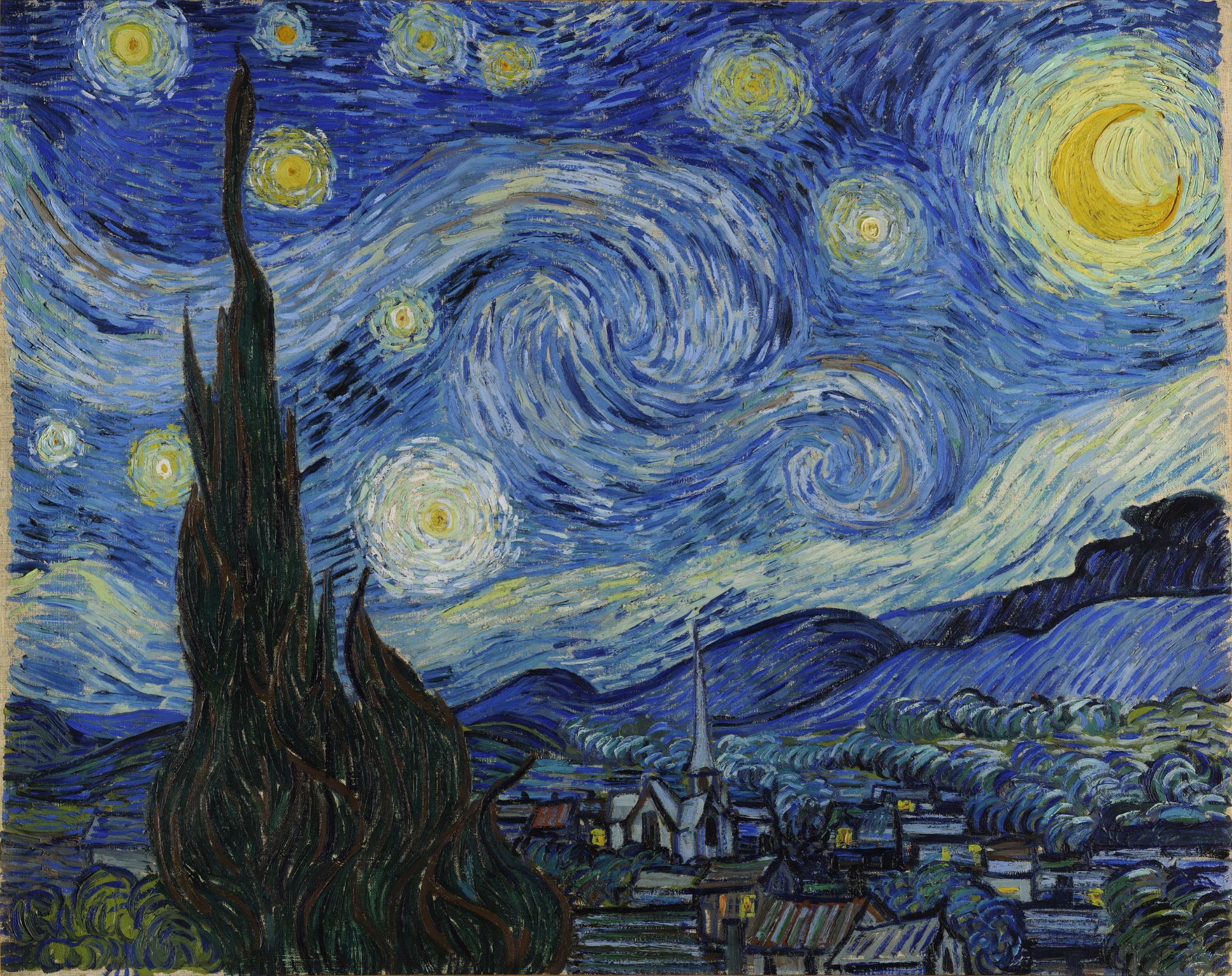 Vincent Van Gogh: <i>Starry Night</i> (1889) © Public domain