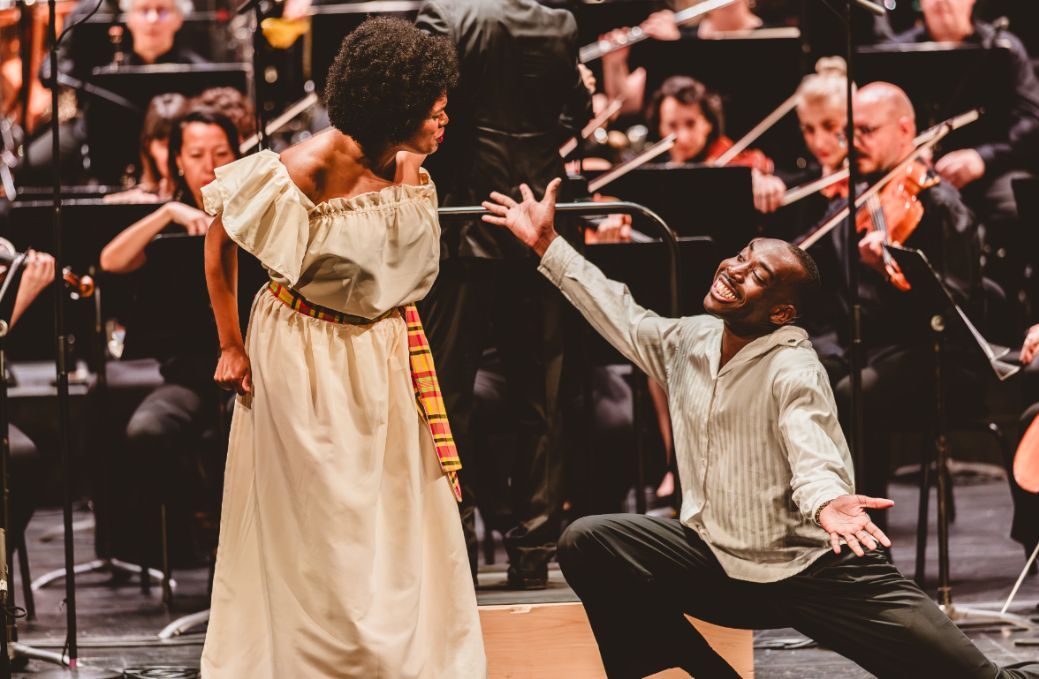 Axelle Saint-Cirel (Maria) et Joseph DeCange (Sportin'Life) au Th&eacute;&acirc;tre des Champs-Elys&eacute;es &copy; Quentin Balouzet