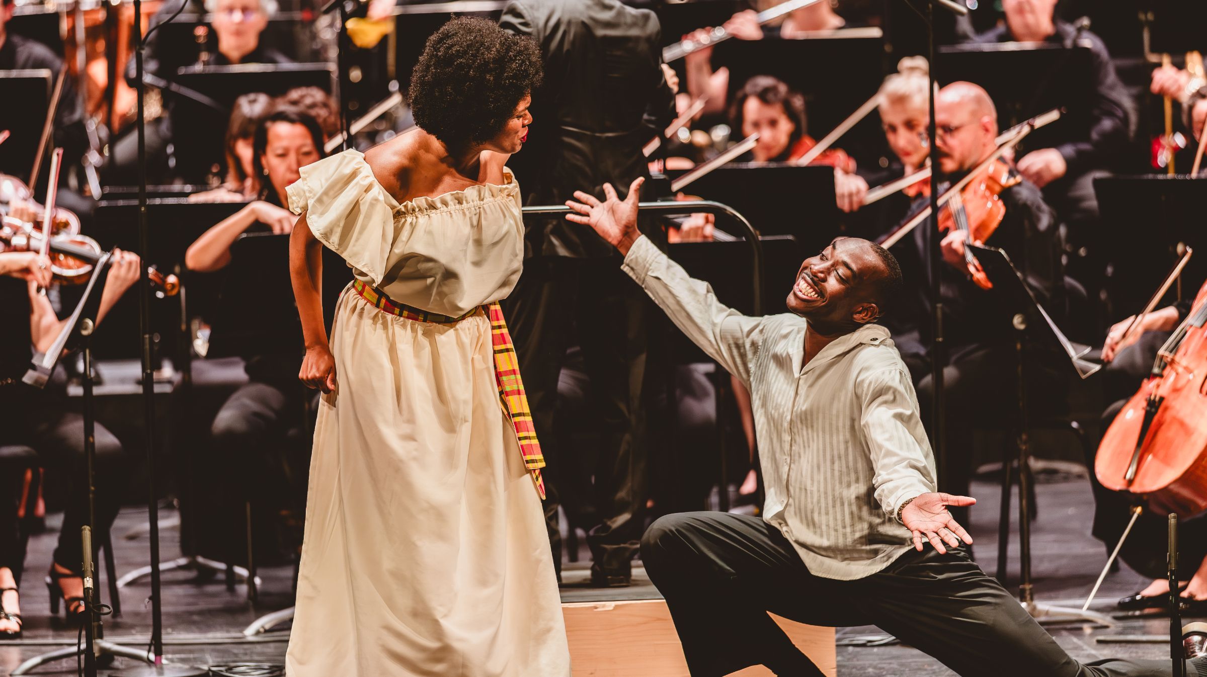 Axelle Saint-Cirel (Maria) et Joseph DeCange (Sportin'Life) au Théâtre des Champs-Elysées &copy; Quentin Balouzet