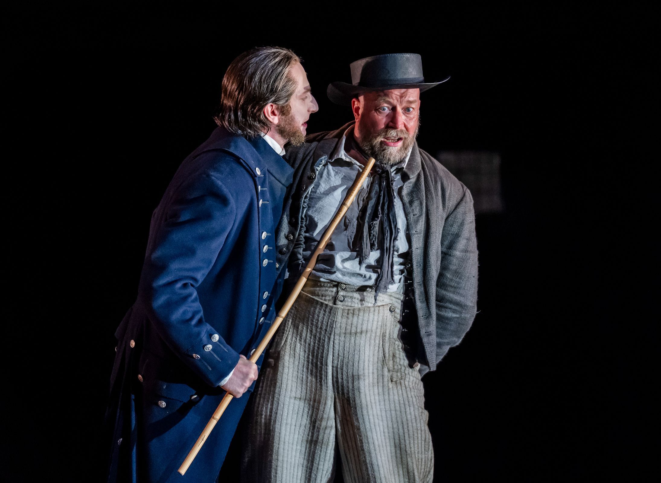 Sam Carl (Claggart) and Daniel Norman (Squeak) &copy; Glyndebourne Productions Ltd. Photo: Tristram Kenton