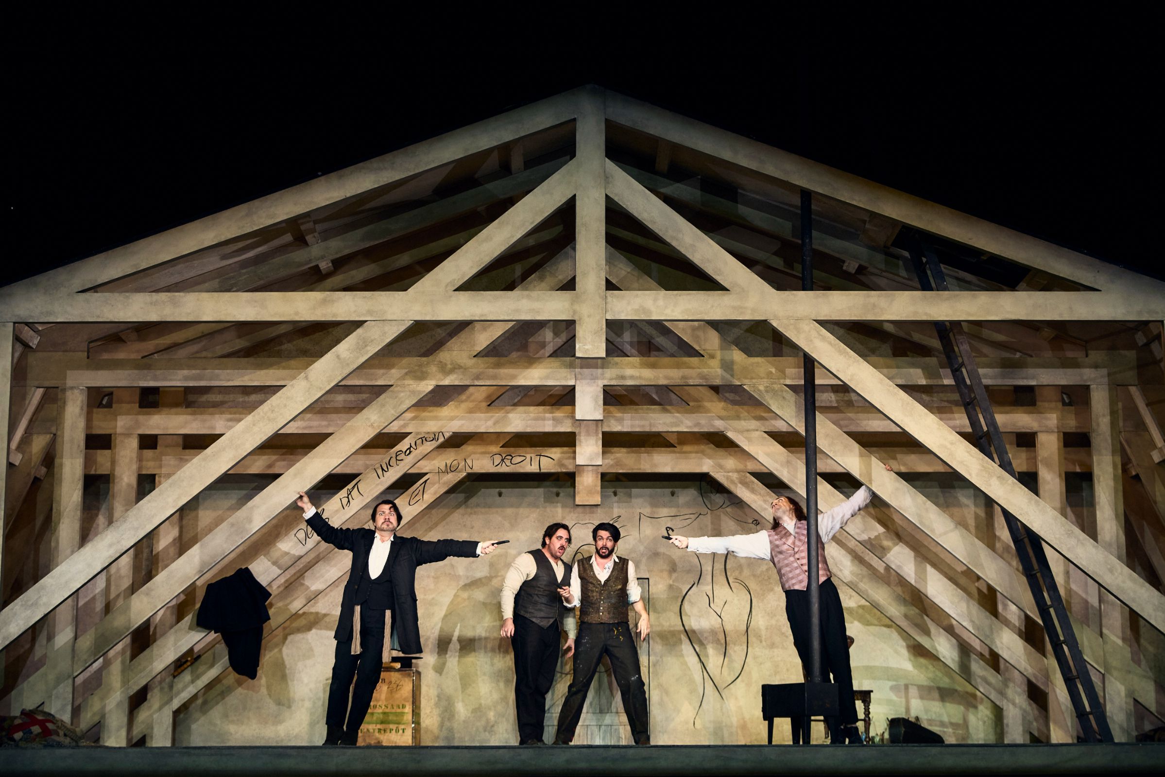 The bohemians in Act 1 of <i>La bohème</i> © RBO | Ian Hippolyte