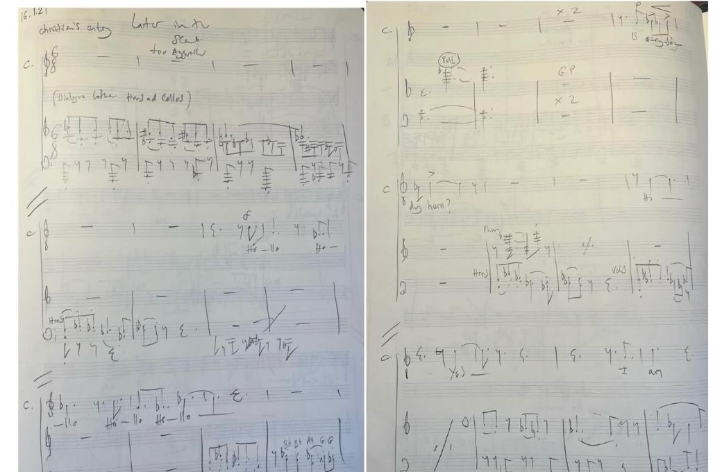 Turnage’s sketch for the opening of <i>Festen</i> © Mark-Anthony Turnage