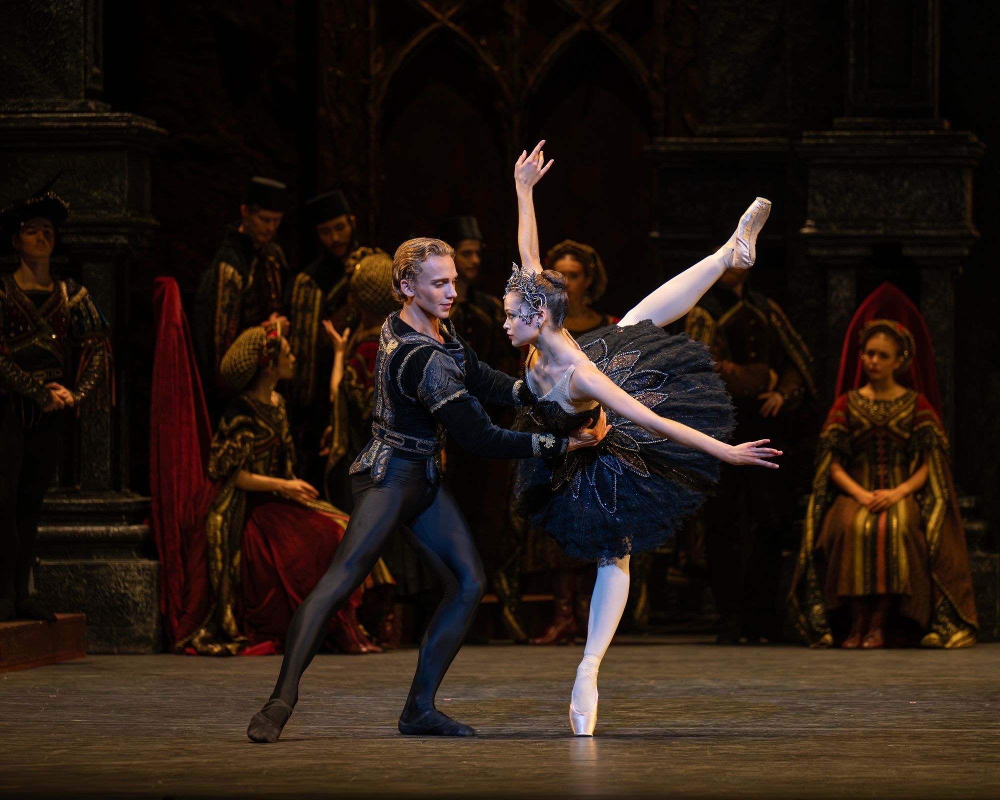 Ivan Malaguti and Sophie Schulten in Act 3 of Sir Peter Wright’s <i>Swan Lake</i> © Photography by ASH