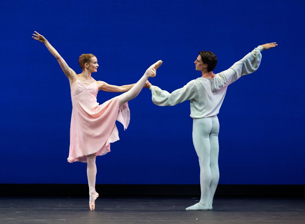 L&eacute;onore Baulac and Germain Louvet in Balanchine&rsquo;s <i>Sonatine</i> &copy; Steven Pisano