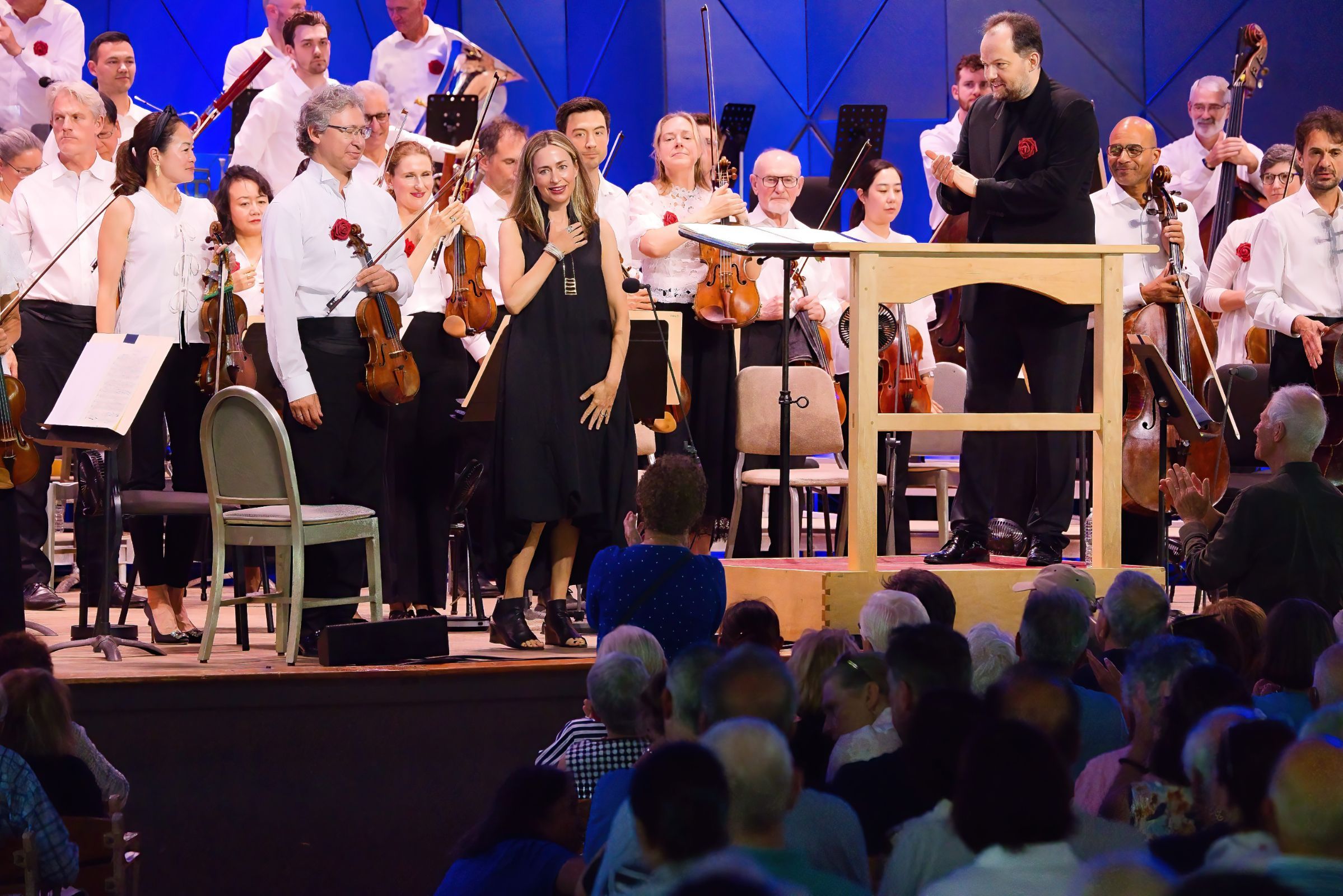 Composer Sarah Kirkland Snider, with Andris Nelsons and the BSO © Hilary Scott, courtesy of the BSO