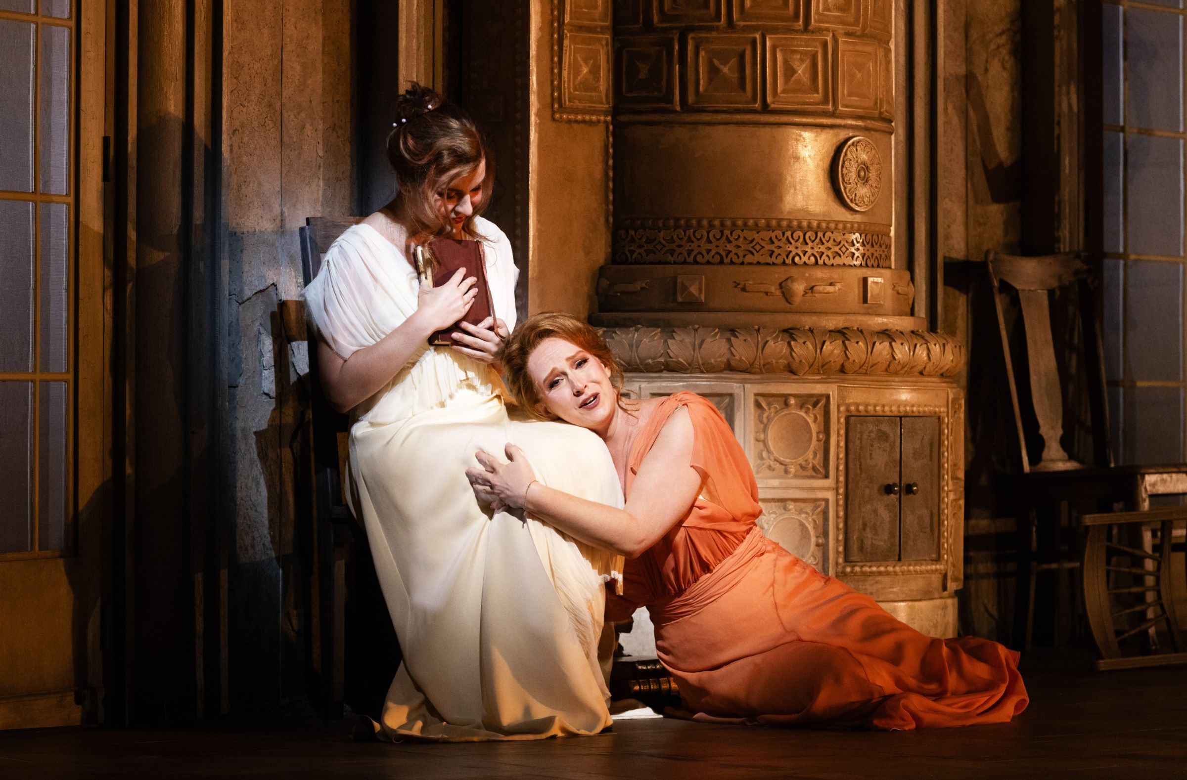 Olga Kulchynska (Tatyana) and Lindsay Ammann (Olga) &copy; Bronwen Sharp for Santa Fe Opera