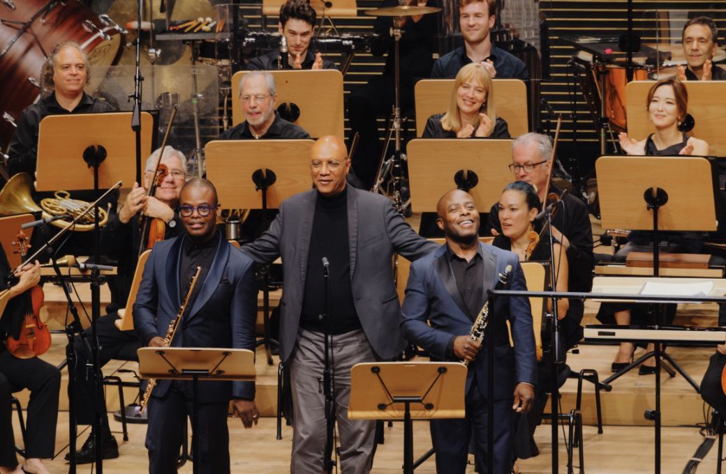 Billy Childs (center) with Demarre and Anthony McGill &copy; Lawrence Sumulong