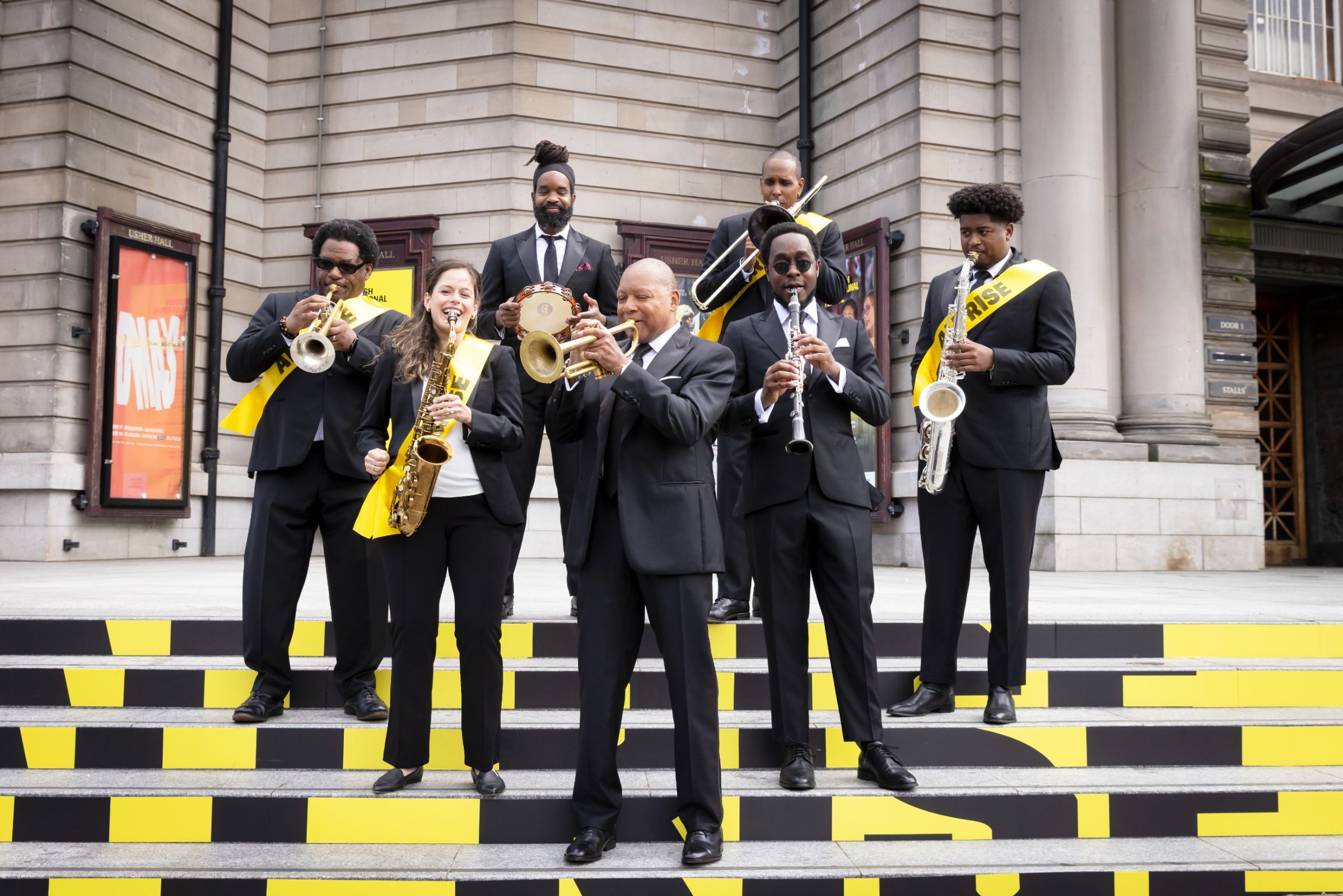 Jazz at Lincoln Center Orchestra members with Wynton Marsalis &copy; Jess Shurte