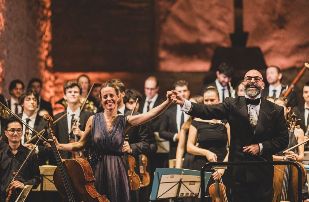 Sol Gabetta, Pierre Bleuse et l'Orchestre du Festival de Prades &copy; Festival Pablo Casals / William Wartel