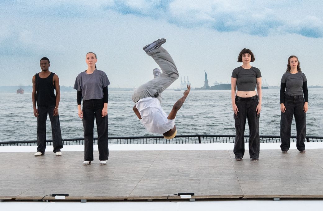 Zakhele (Bboy Swazi) Grabowski and company in Jessee Leigh Robinson’s <i>For Whom the Bell Tolls</i> © Steven Pisano