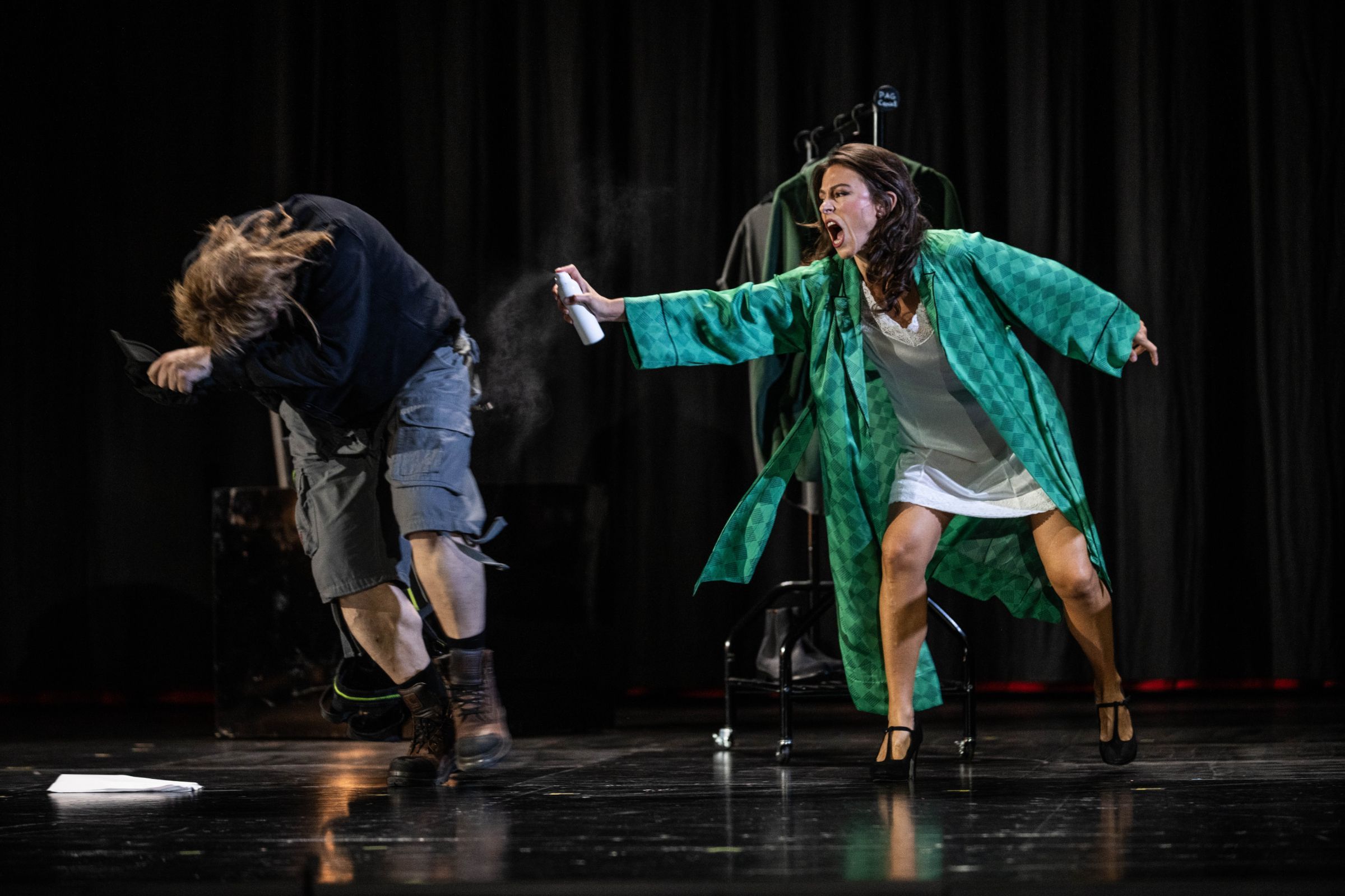 Roman Burdenko (Tonio) and Corinne Winters (Nedda) © De Nationale Opera | Bart Grietens