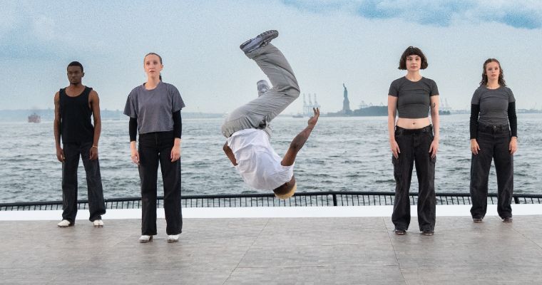 Zakhele (Bboy Swazi) Grabowski and company in Jessee Leigh Robinson’s <i>For Whom the Bell Tolls</i> &copy; Steven Pisano