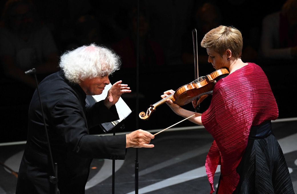 Sir Simon Rattle and Isabelle Faust &copy; BBC | Chris Christodoulou