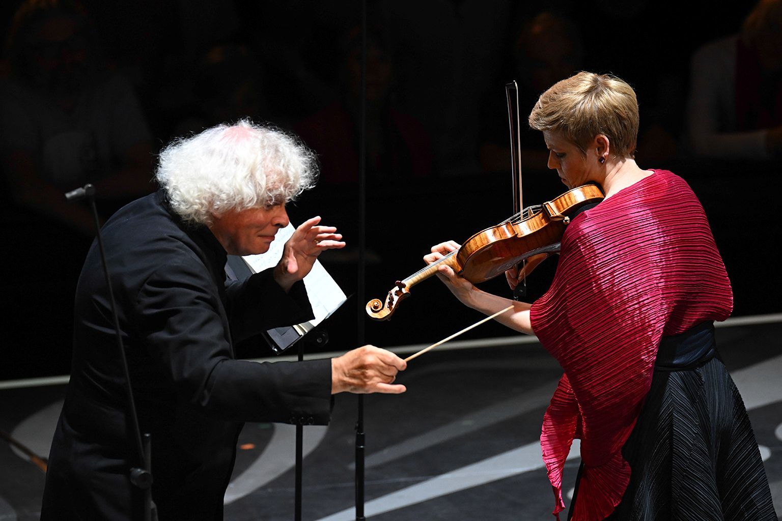 Sir Simon Rattle and Isabelle Faust &copy; BBC | Chris Christodoulou