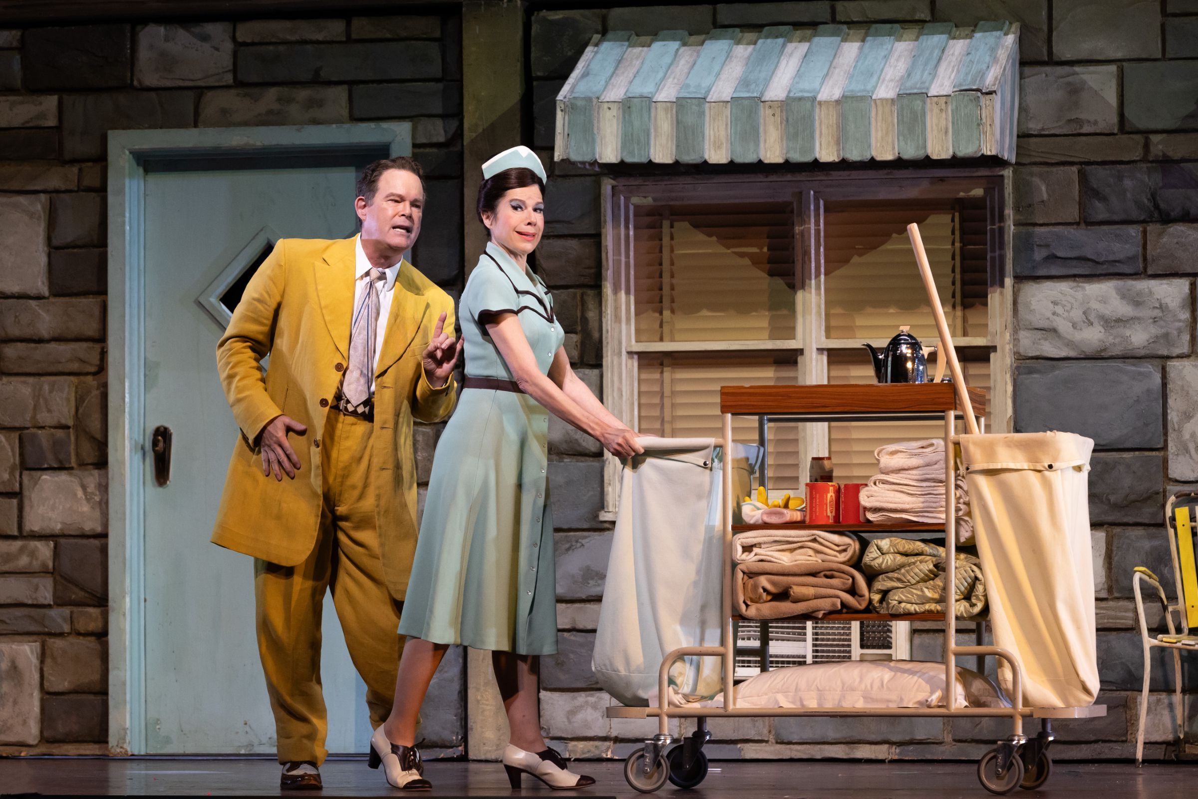 Gerald Finley (Don Alfonso) and Ana María Martínez (Despina) &copy; Marty Sohl | Met Opera