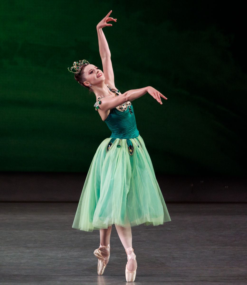 Indiana Woodward in George Balanchine&rsquo;s  <i>Emeralds</i> from <i>Jewels</i> &copy; Erin Baiano
