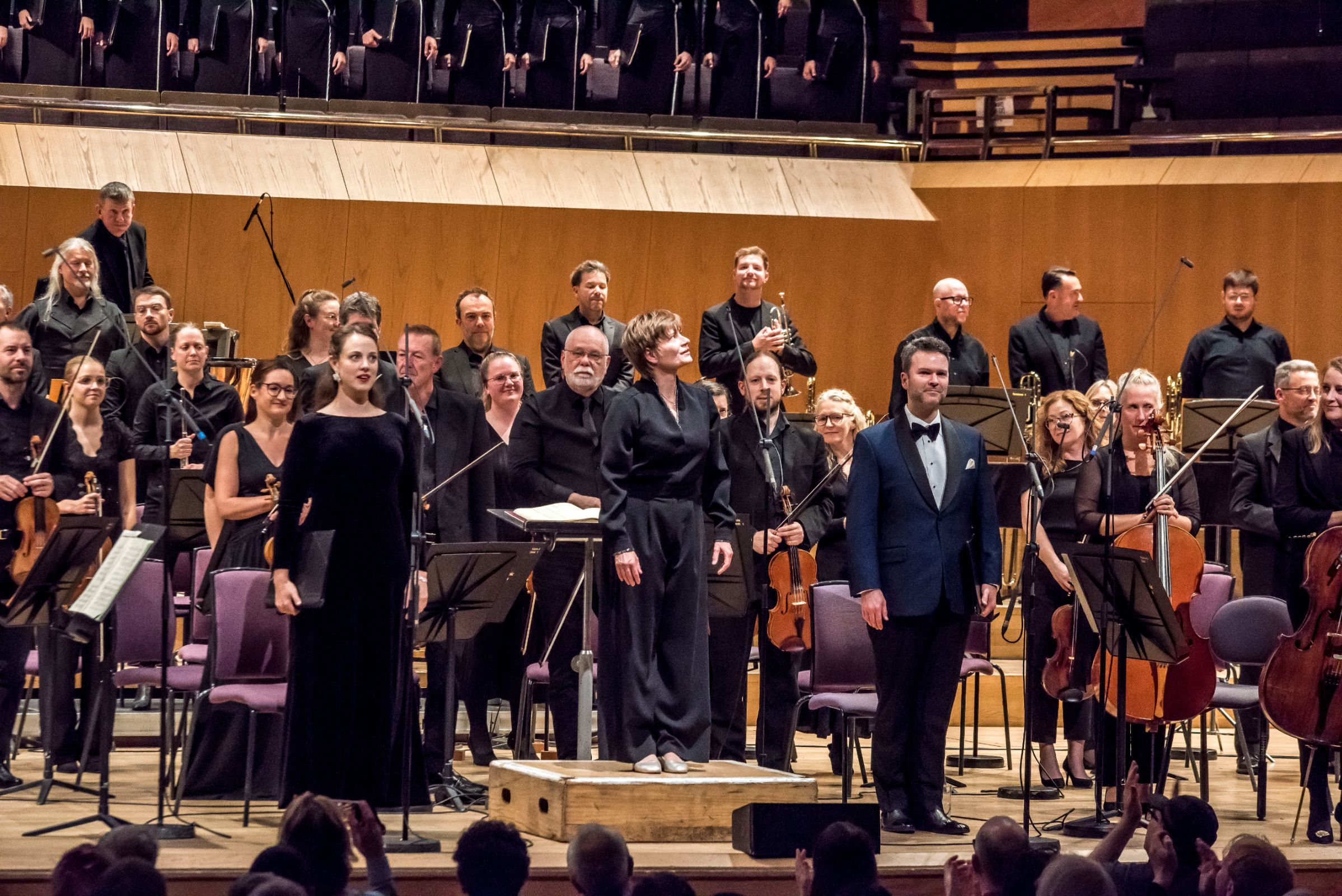 Julia Grüter, Anja Bihlmaier and Joshua Hopkins with the BBC Philharmonic Orchestra &copy; BBC | Chris Payne