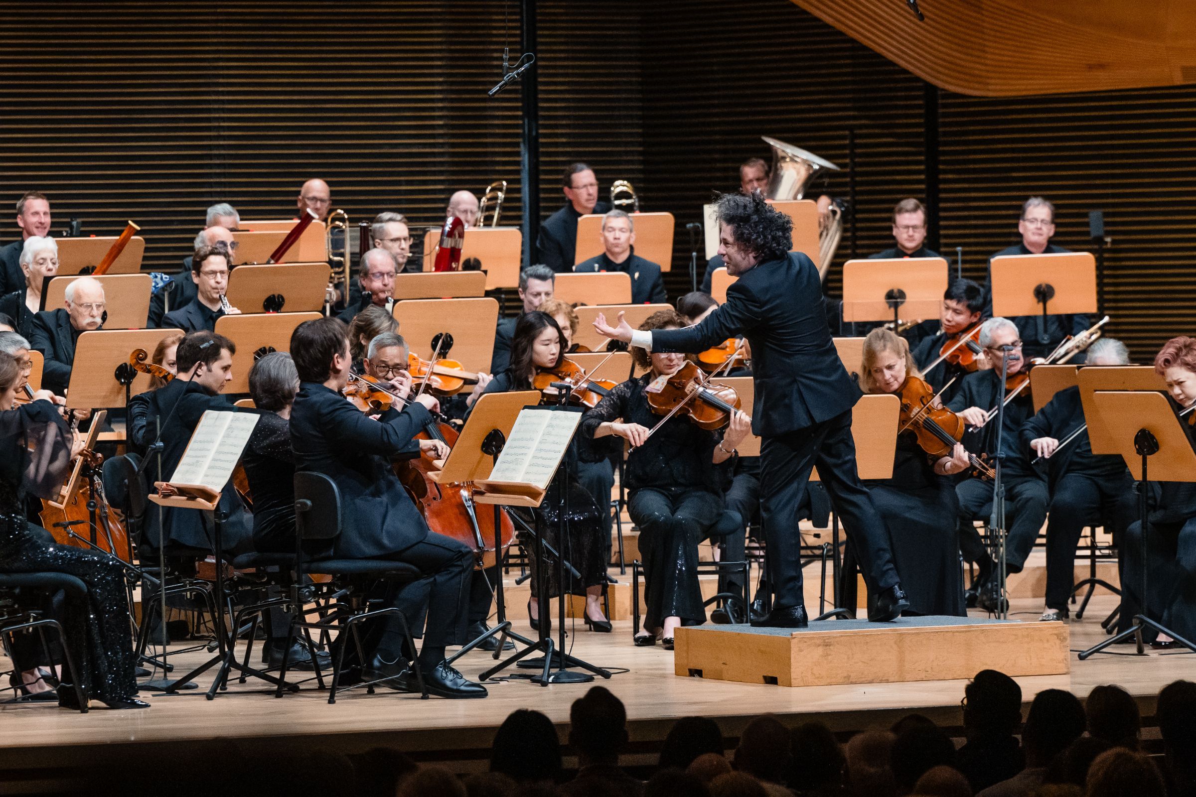 Gustavo Dudamel conducting the New York Philharmonic &copy; Brandon Patoc