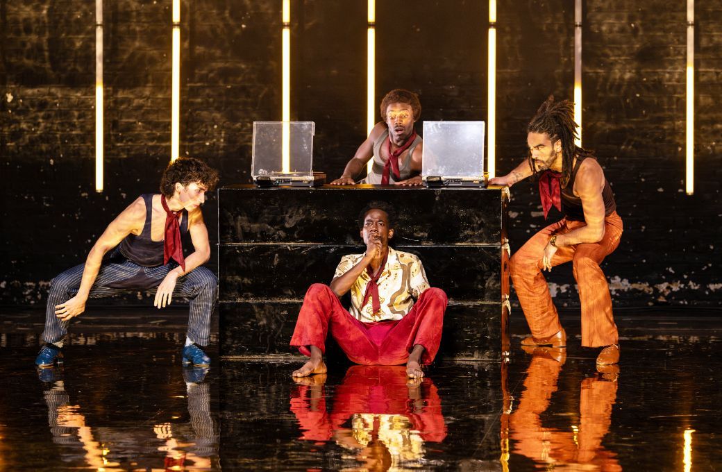 Hugo Bragg, Darius Drooh, Nahum McLean and Lukas Hunt in <i>The Brown Suite</i> &copy; Deborah Jaffe