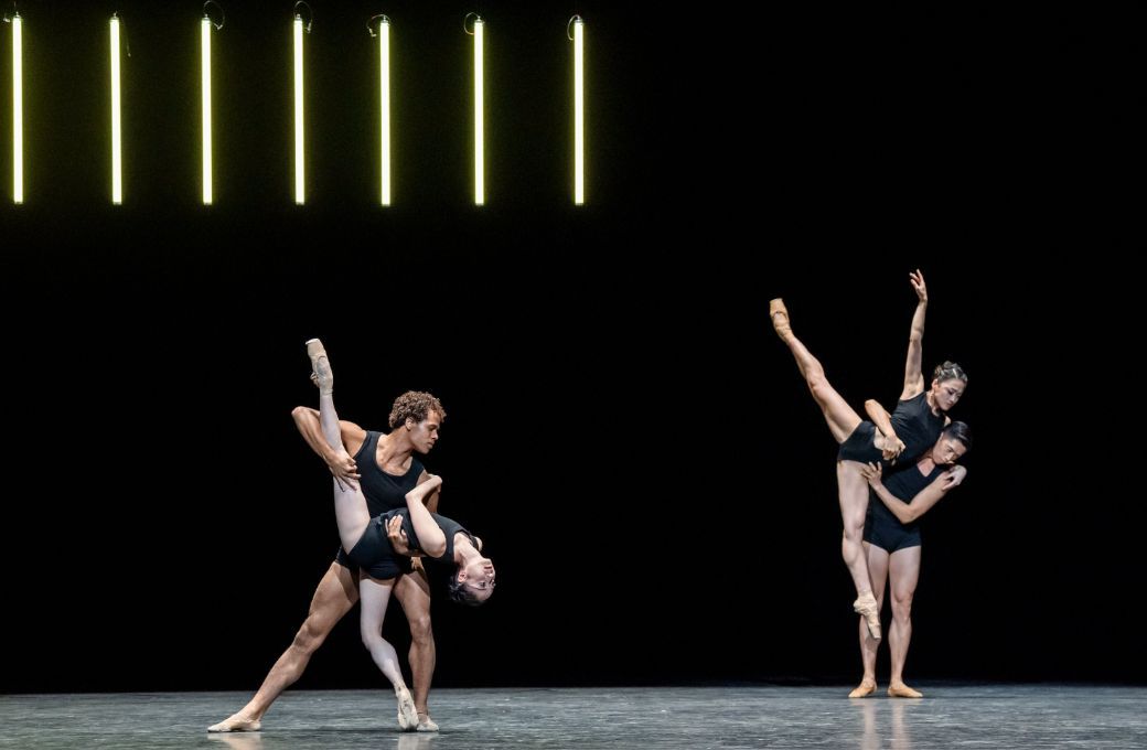 Joseph Sissens, Sae Maeda, Tzu-Chao Chou and Miki Mizutani in Wayne McGregor&rsquo;s <i>Nimbus</i> &copy; 2026 Tristram Kenton