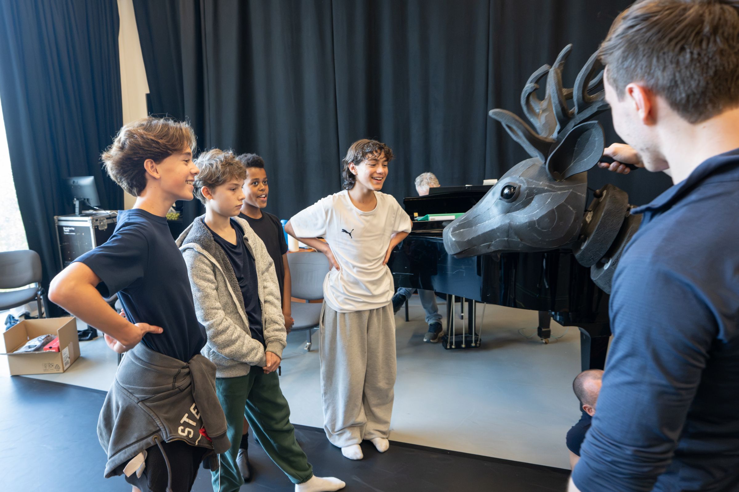 The Boys: Jake, Felix, Tate and Tristan rehearsing <i>The Snowman</i> &copy; Johan Persson