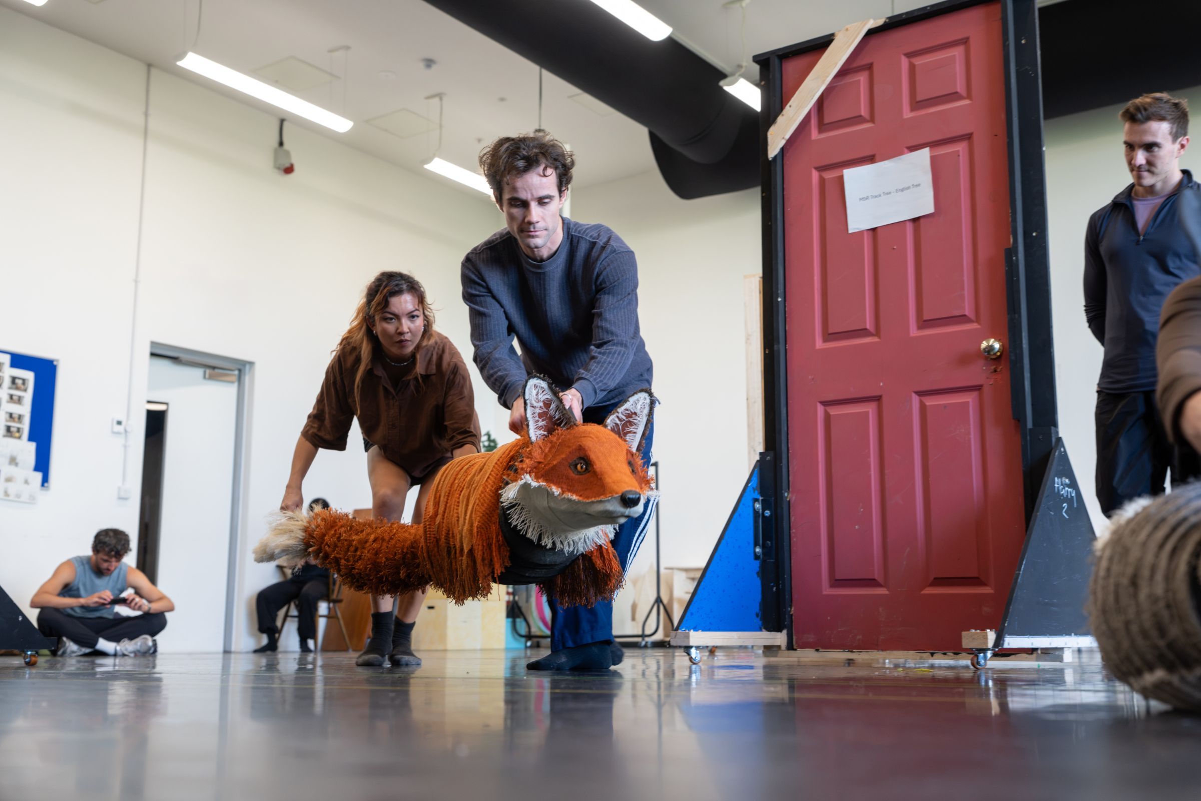 Tasha Chu, Teague Applegate and Andrii Osadchyi rehearsing <i>The Snowman</i> &copy; Johan Persson