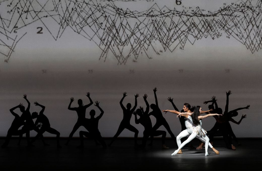 Mira Nadon, Davide Riccardo and the Company in George Balanchine&rsquo;s <i>Pithoprakta</i> &copy; Erin Baiano